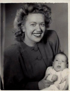 (Monica as a baby with her mother.)
