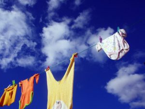 baby clothes on clothes line